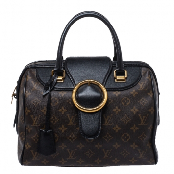 Pre Owned Louis Vuitton Black Monogram Canvas and Leather Limited Edition Golden Arrow Speedy Bag