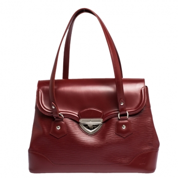 Pre Owned Louis Vuitton Red Epi Leather Bagatelle GM Bag