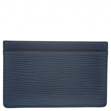 Pre Owned Louis Vuitton Cyan Epi Leather Card Holder