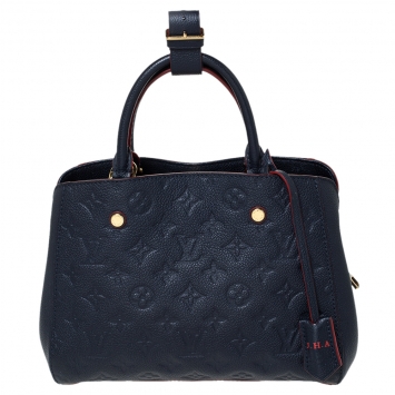 Pre Owned Louis Vuitton Marine Rouge Monogram Empreinte Leather Montaigne BB Bag