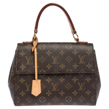 Pre Owned Louis Vuitton Monogram Canvas and Leather Cluny BB Top Handle Bag