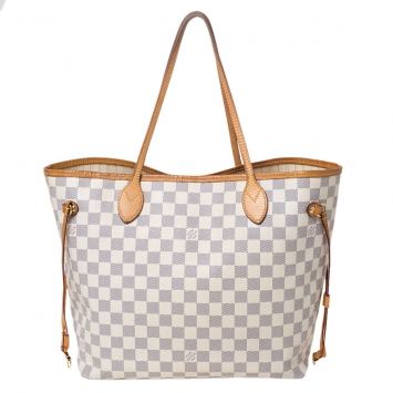 Pre Owned Louis Vuitton Damier Azur Canvas Neverfull MM Bag