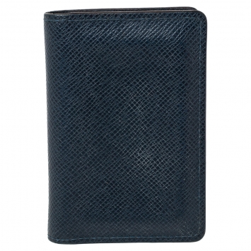 Pre Owned Louis Vuitton Navy Taurillon Leather Pocket Organizer