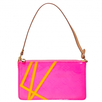 Pre Owned Louis Vuitton Fluo Rose Monogram Vernis Robert Wilson Lexington Pochette Bag