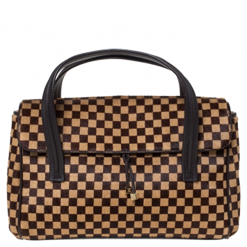 Pre Owned Louis Vuitton Damier Sauvage Calfhair and Leather Limited Edition Lionne Spawn Bag