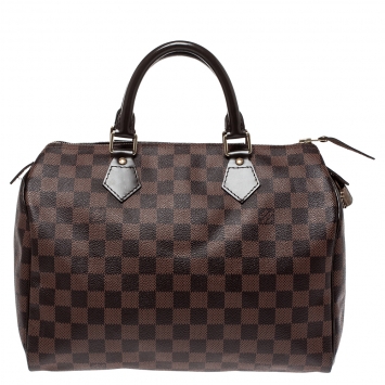 Pre Owned Louis Vuitton Damier Ebene Canvas Speedy 30 Bag
