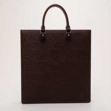 Pre Owned Louis Vuitton Dark Brown Epi Leather Sac Plat Tote