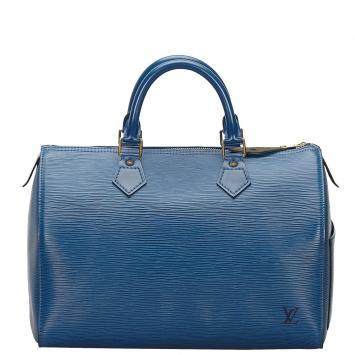 Pre Owned Louis Vuitton Blue Epi Leather Speedy 30 Bag