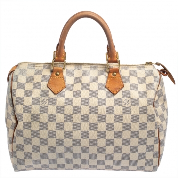 Pre Owned Louis Vuitton Damier Azur Canvas Speedy 30 Bag