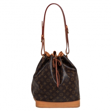 Pre Owned Louis Vuitton Brown/Tan Coated Canvas And Leather NOÉ Bucket Bag
