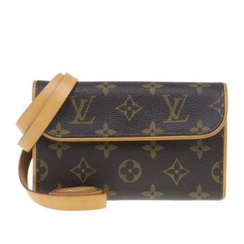 Pre Owned Louis Vuitton Brown Monogram Canvas Florentine Convertible Vintage Belt Bag