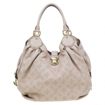 Pre Owned Louis Vuitton Beige Monogram Mahina Leather Large Hobo