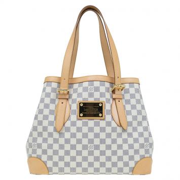 Pre Owned Louis Vuitton Damier Azur Canvas Hampstead MM Bag