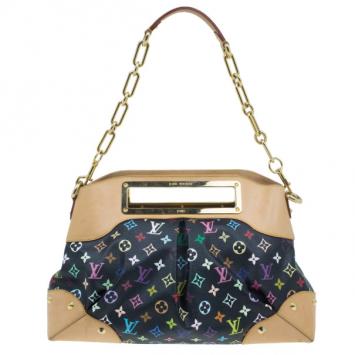Pre Owned Louis Vuitton Black Multicolor Monogram Canvas Judy Bag MM