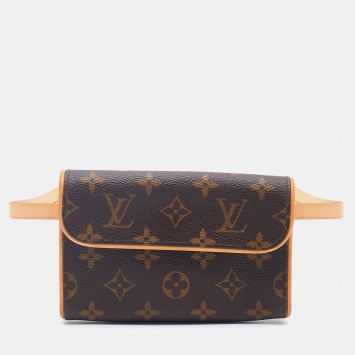 Pre Owned Louis Vuitton Brown Monogram Coated Canvas Pochette Florentine Belt Bag