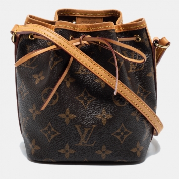 Pre Owned Louis Vuitton Monogram Canvas Nano Noe Drawstring Bucket Bag