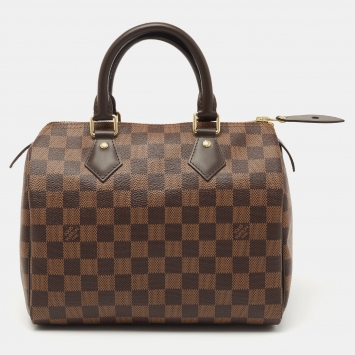 Pre Owned Louis Vuitton Damier Ebene Canvas Speedy 25 Bag