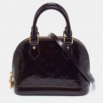 Pre Owned Louis Vuitton Amarante Monogram Vernis Alma BB Bag