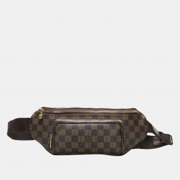 Pre Owned Louis Vuitton Brown Canvas Damier Ebene Merville belt bag