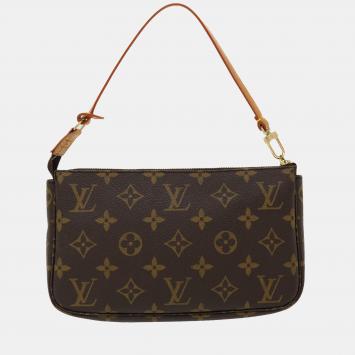 Pre Owned Louis Vuitton Brown Monogram Canvas Pochette Accessoires Shoulder Bag