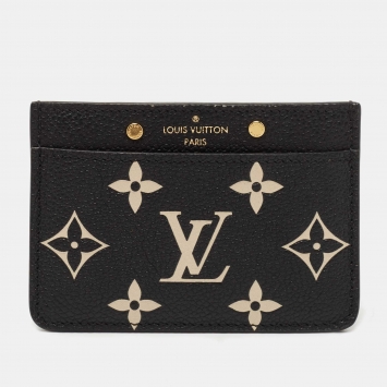 Pre Owned Louis Vuitton Bicolour Monogram Empreinte Leather Card Holder
