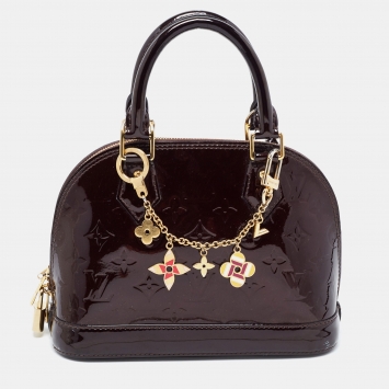 Pre Owned Louis Vuitton Amarante Monogram Vernis Alma BB Bag