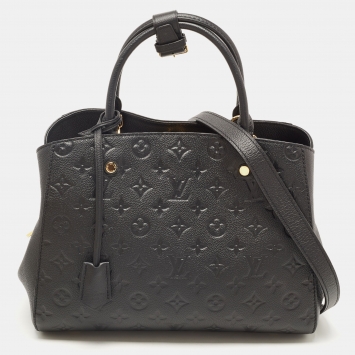 Pre Owned Louis Vuitton Black Monogram Empreinte Leather Montaigne MM Bag