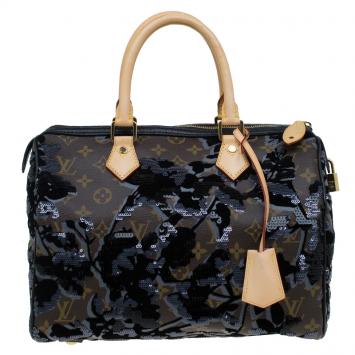 Pre Owned Louis Vuitton Monogram Canvas Limited Edition Fleur De Jais Speedy 30 Bag