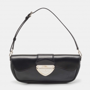 Pre Owned Louis Vuitton Black Epi Leather Pochette Montaigne Bag