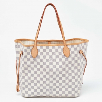 Pre Owned Louis Vuitton Damier Azur Canvas Neverfull MM Bag