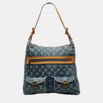Pre Owned Louis Vuitton Blue Monogram Denim Baggy GM