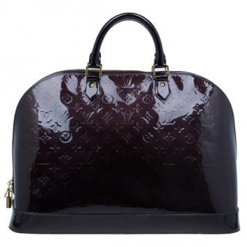 Pre Owned Louis Vuitton Amarante Monogram Vernis Alma GM