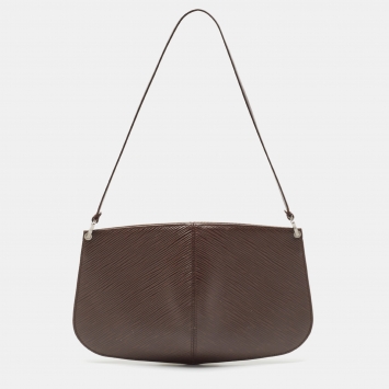 Pre Owned Louis Vuitton Moka Epi Leather Demi Lune Pochette Bag