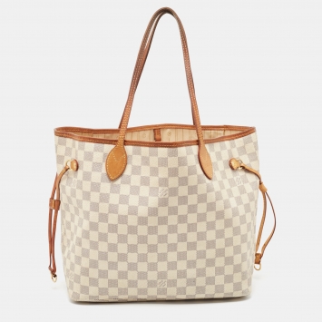 Pre Owned Louis Vuitton Damier Azur Canvas Neverfull MM Bag