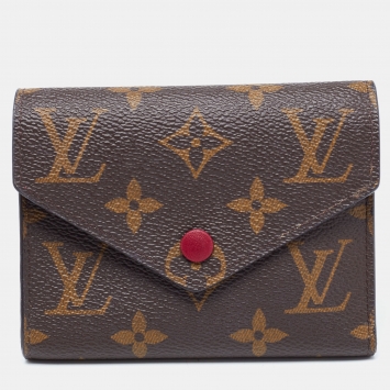 Pre Owned Louis Vuitton Aurore Monogram Canvas Victorine Compact Wallet