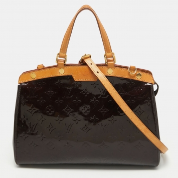 Pre Owned Louis Vuitton Amarante Monogram Vernis Brea MM Bag