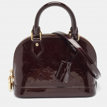 Pre Owned Louis Vuitton Amarante Monogram Vernis Alma BB Bag