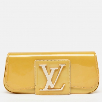 Pre Owned Louis Vuitton Vert Impression Patent Leather Sobe Clutch