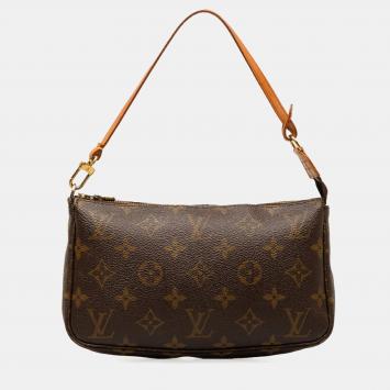 Pre Owned Louis Vuitton Brown Monogram Pochette Accessoires Handbag