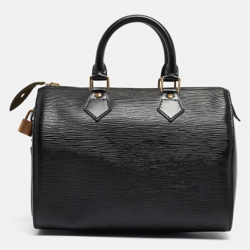 Pre Owned Louis Vuitton Black Epi Leather Speedy 25 Bag