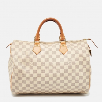 Pre Owned Louis Vuitton Damier Azur Canvas Speedy 35 Bag
