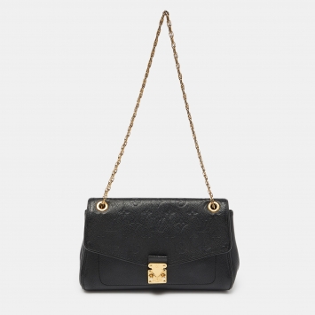 Pre Owned Louis Vuitton Black Monogram Empreinte Leather St Germain PM Bag