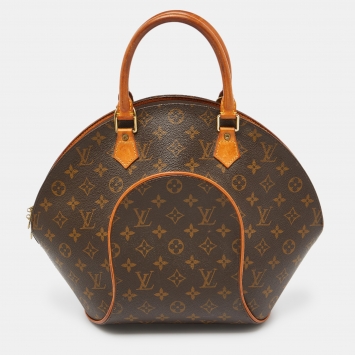 Pre Owned Louis Vuitton Brown Canvas Monogram Ellipse MM Bag