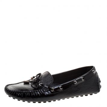 Pre Owned Louis Vuitton Black Electric Epi Leather Gloria Loafers Size 40