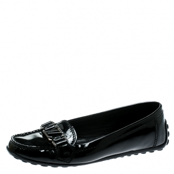 Pre Owned Louis Vuitton Black Patent Leather Oxford Loafers Size 37
