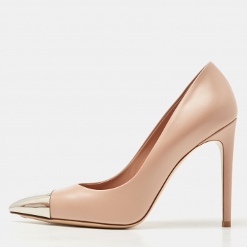 Pre Owned Louis Vuitton Pink Leather Urban Twist Pumps Size 38.5