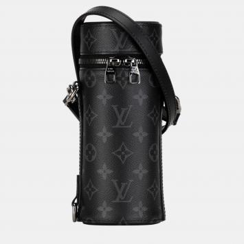Pre Owned Louis Vuitton Black Monogram Eclipse Bottle Holder