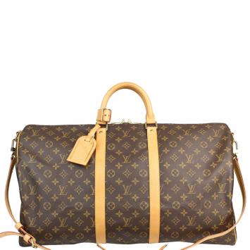 مملوكة مسبقًا Louis Vuitton Monogram Canvas Keepall Bandouliere 55 Bag