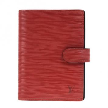 Pre Owned Louis Vuitton Red Epi Leather Small Agenda Cover