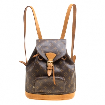 Pre Owned Louis Vuitton Monogram Canvas and Leather Montsouris MM Backpack